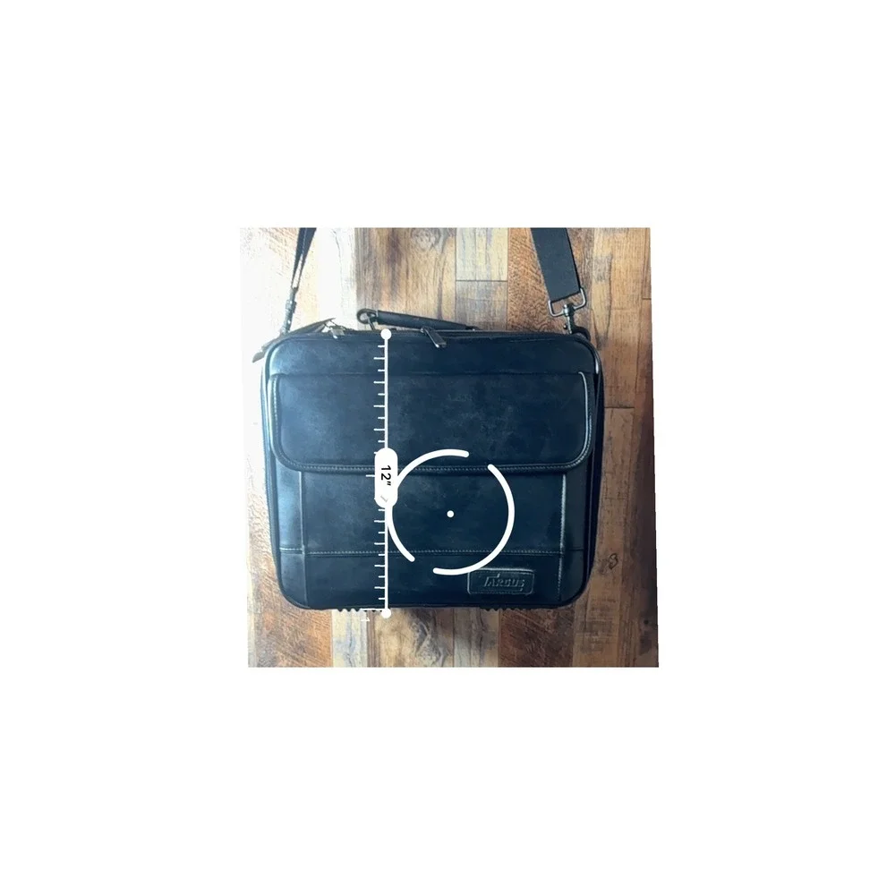 Targus Black Leather Laptop Bag Briefcase Messenger‎ Shoulder Strap Travel